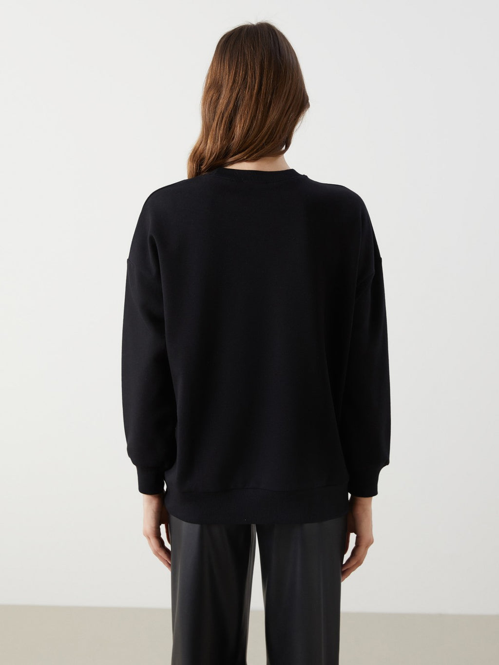 LCW Modest Crew Neck Printed Oversize Women Sweatshirt