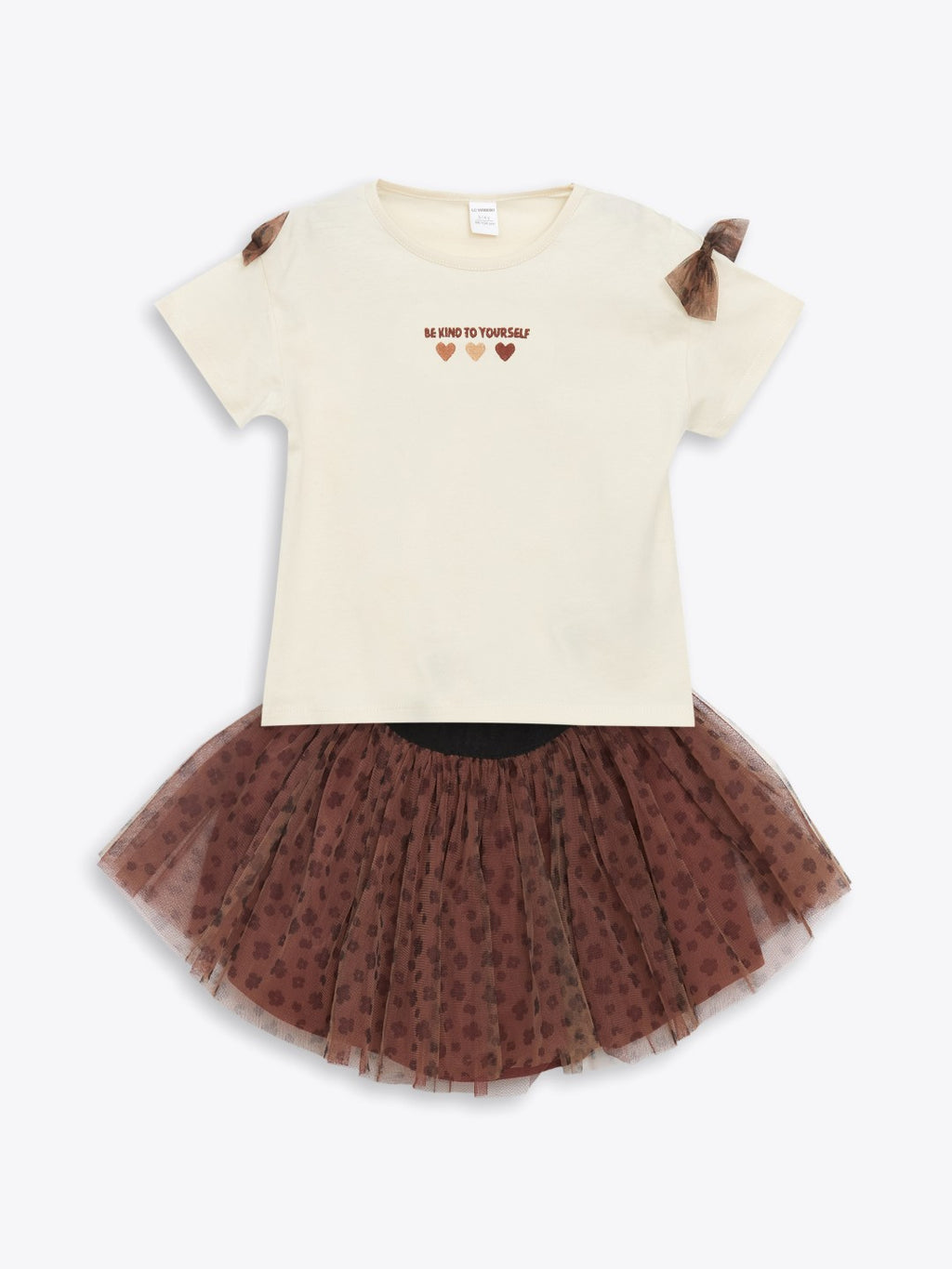 LCW Kids Printed Girls T-Shirt And Tutu Skirt 2-Pack