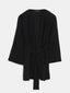 LCW Modest Black Shawl Collar Oversize Women Kimono
