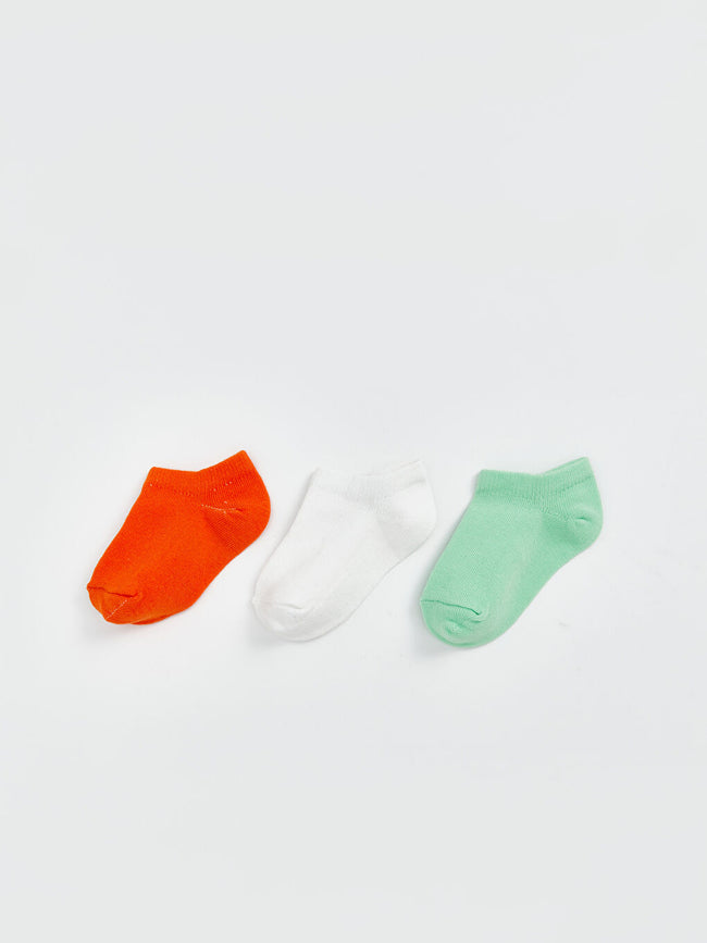 LCW ECO Orange Basic Baby Girl Booties Socks 3-Pack Hover Image
