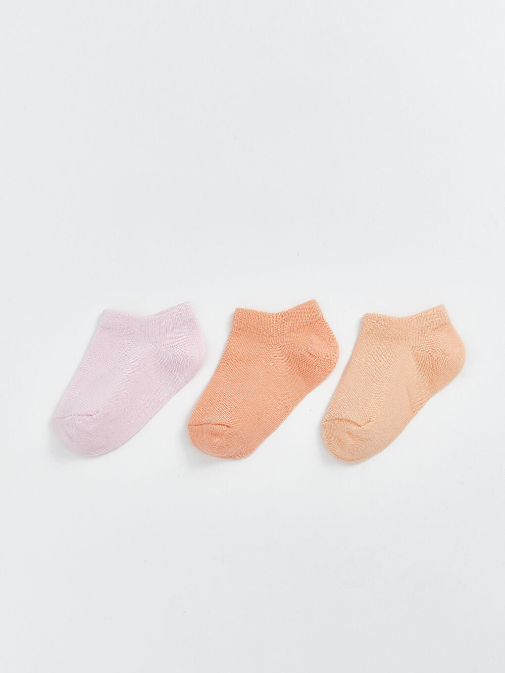 LCW ECO Orange Basic Baby Girl Booties Socks 3-Pack