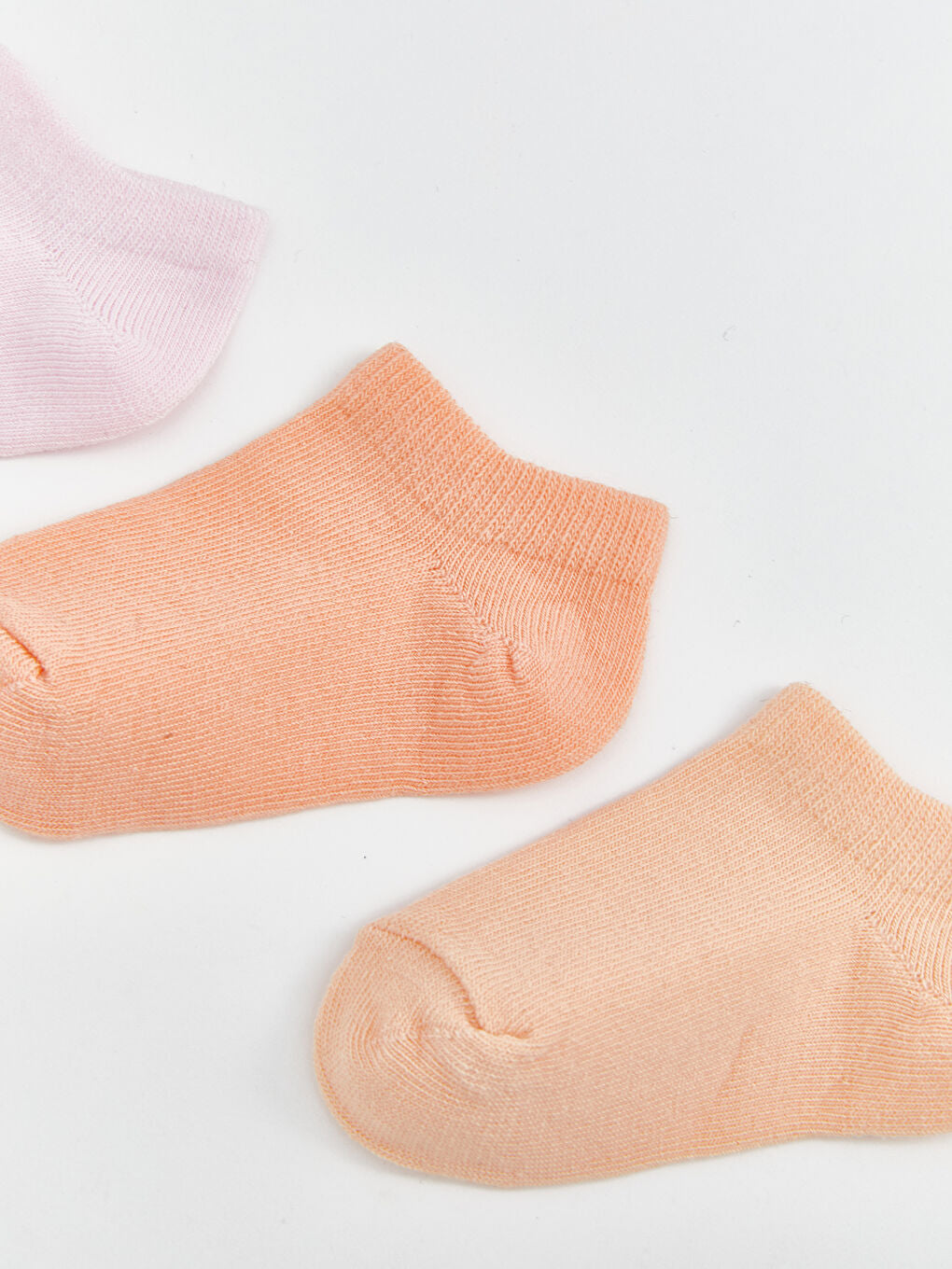 LCW ECO Orange Basic Baby Girl Booties Socks 3-Pack