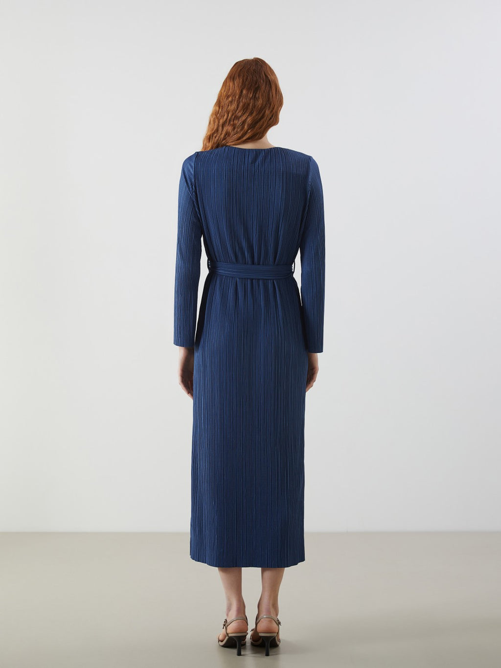 LCW Vision Crew Neck Textured Crinkle Women Dress