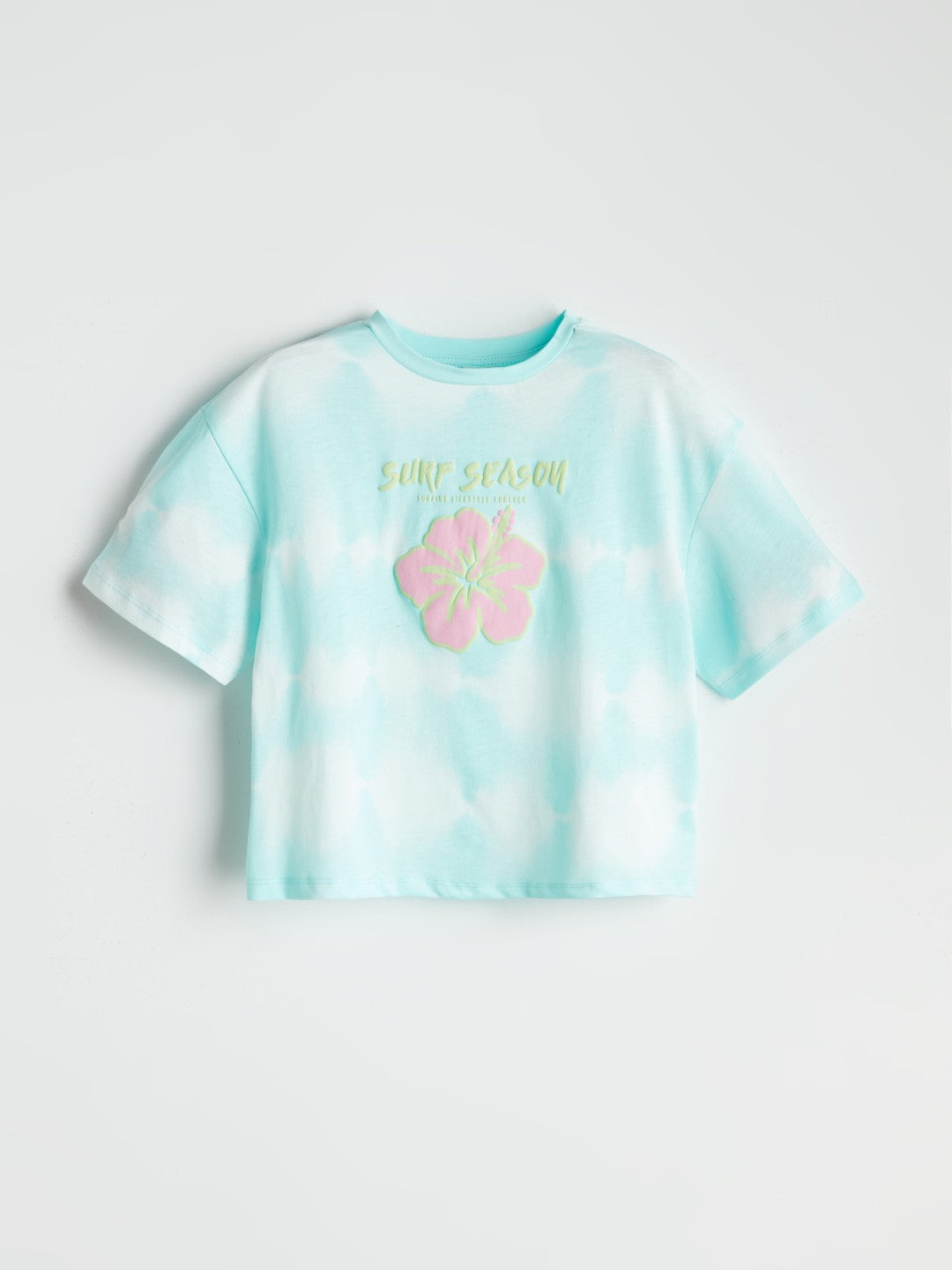 LCW Kids Crew Neck Floral Girls Crop T-Shirt