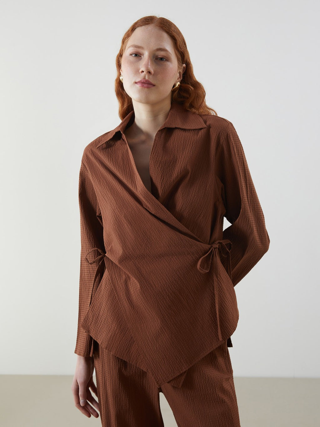 LCW Vision Double Breasted Collar Oversize Women Kimono