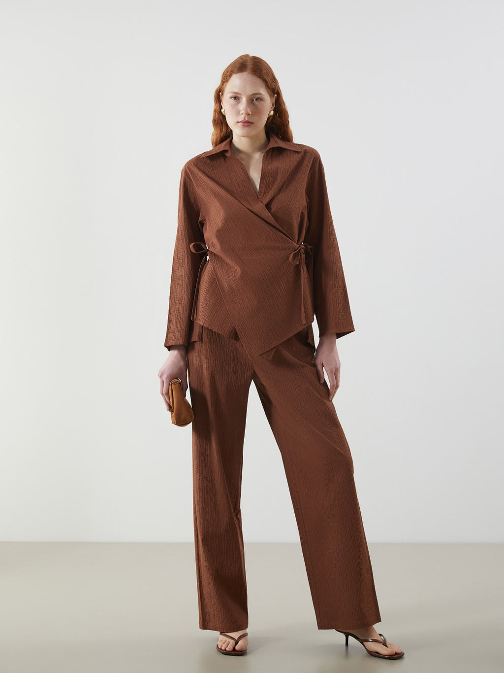 LCW Vision Double Breasted Collar Oversize Women Kimono