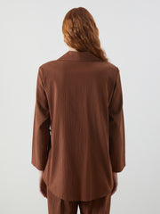 LCW Vision Double Breasted Collar Oversize Women Kimono