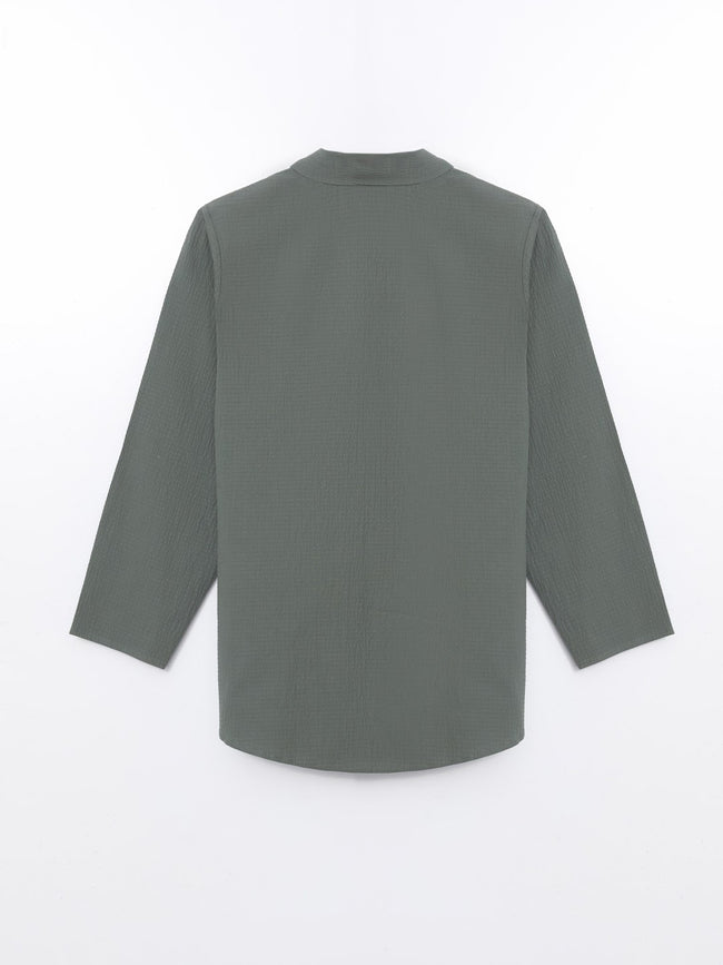 LCW Vision Shawl Collar Textured Oversize Women Kimono Main Image