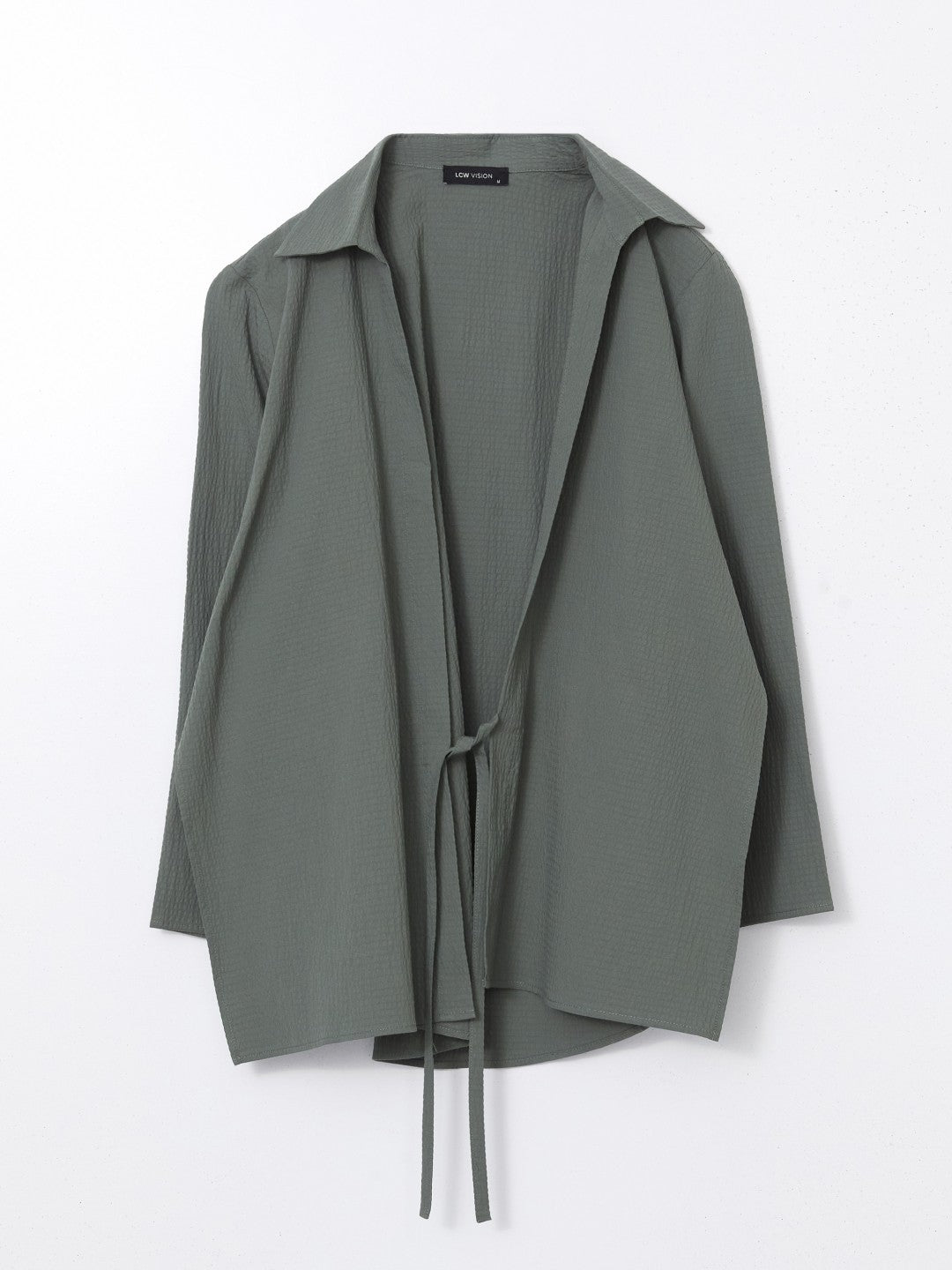 LCW Vision Shawl Collar Textured Oversize Women Kimono