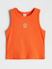 LCW Kids Crew Neck Floral Girl Crop Tank Top