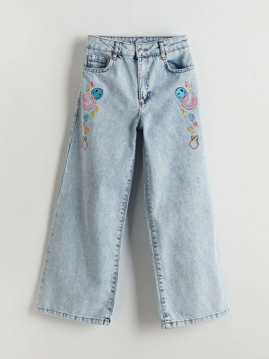 LCW Kids Embroidered Wideleg Girl Jeans