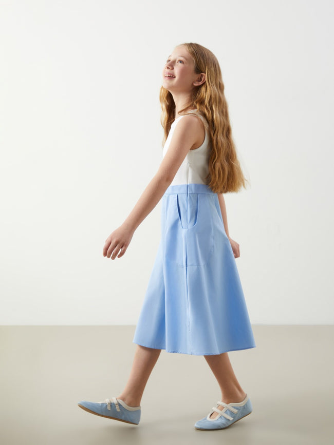 LCW Kids Crew Neck Girl Dress Hover Image