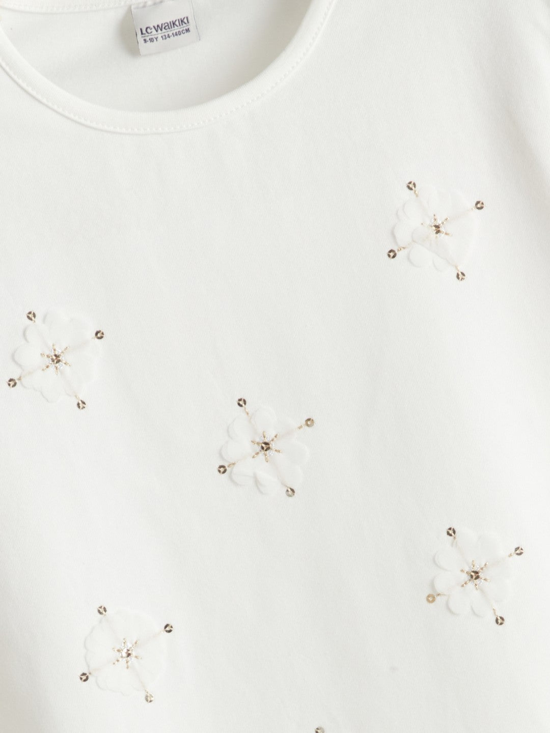 LCW Kids Crew Neck Floral Girls T-Shirt