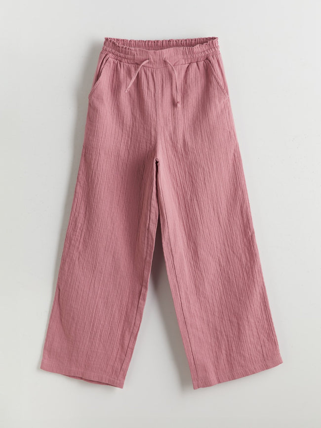 LCW Kids Elastic Waist Girls Trousers Hover Image