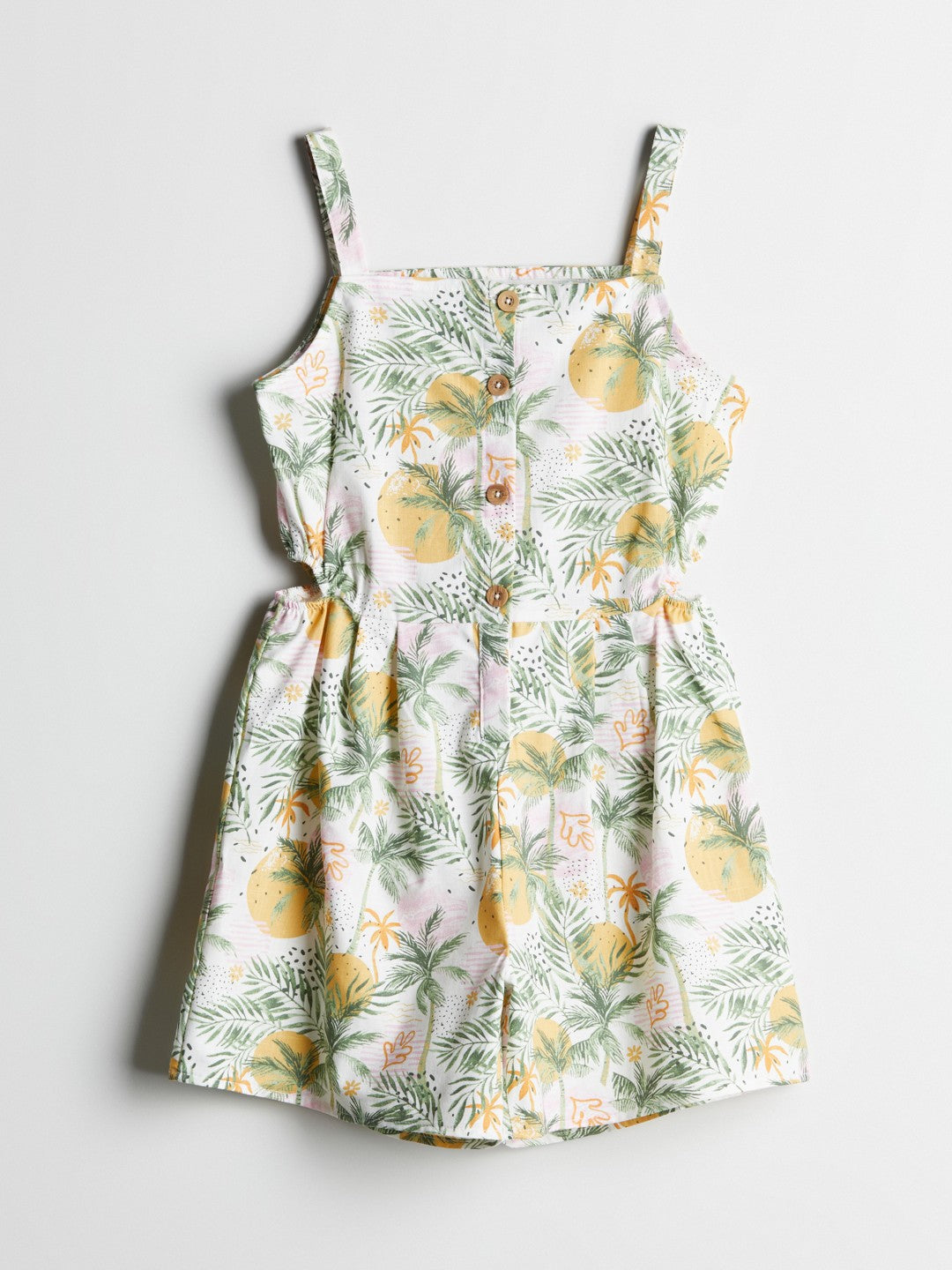 LCW Kids Square Neck Girl Jumpsuit