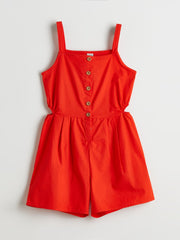 LCW Kids Square Neck Girl Jumpsuit