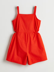 LCW Kids Square Neck Girl Jumpsuit
