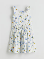 LCW Kids Square Neck Floral Girl Dress