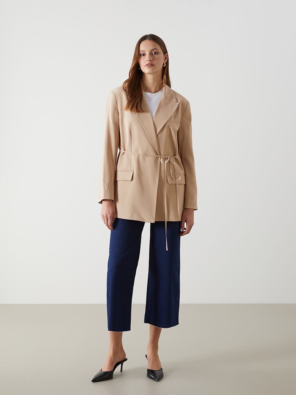 LCW Modest Beige Women Blazer Jacket
