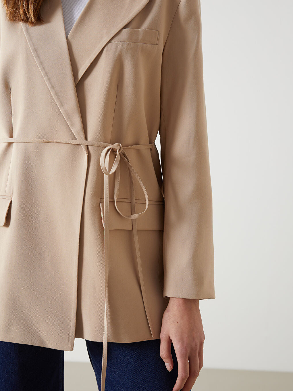 LCW Modest Beige Women Blazer Jacket