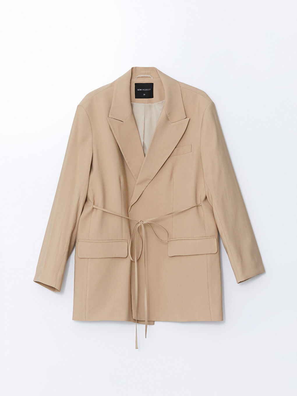 LCW Modest Beige Women Blazer Jacket