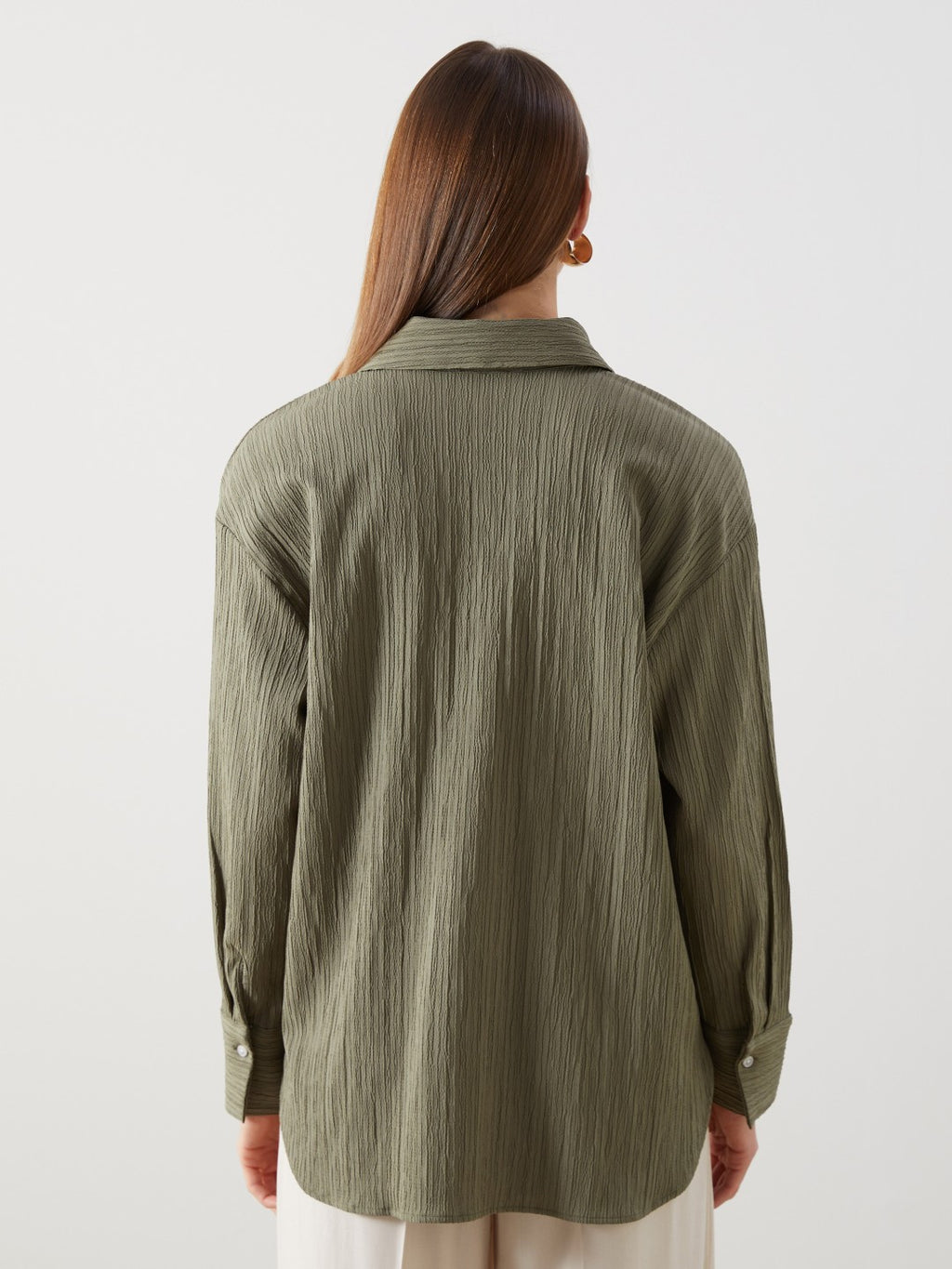 LCW Vision Oversize Textured Women Shirt
