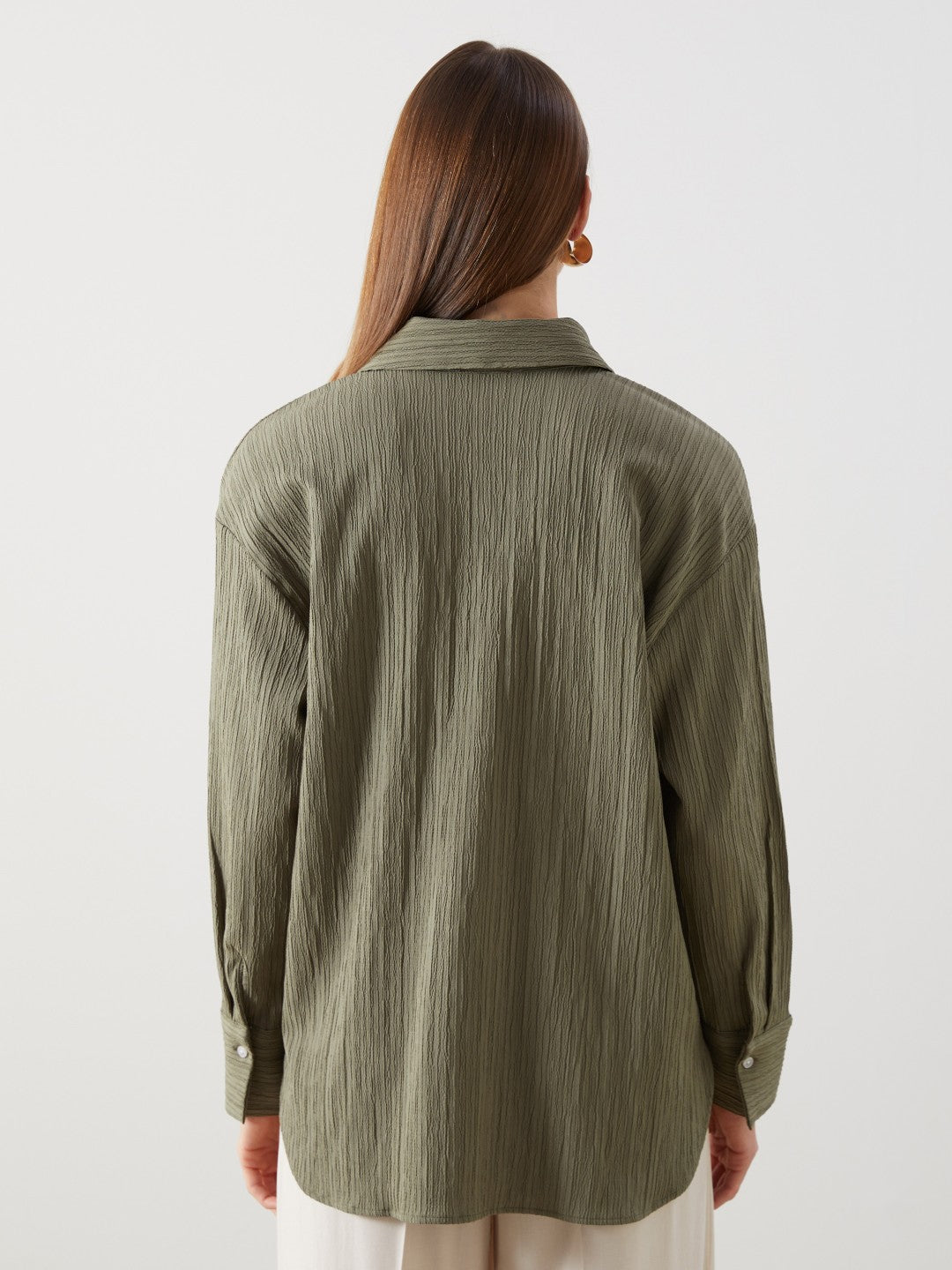 LCW Vision Oversize Textured Women Shirt