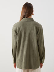 LCW Vision Oversize Textured Women Shirt