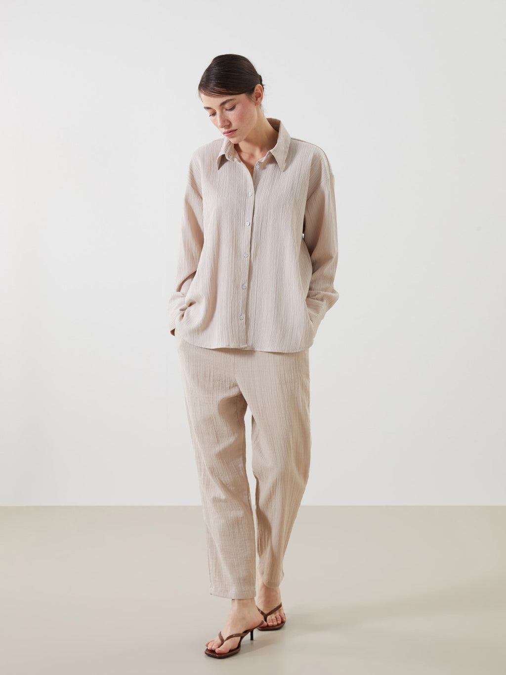 LCW Vision Oversize Textured Women Shirt