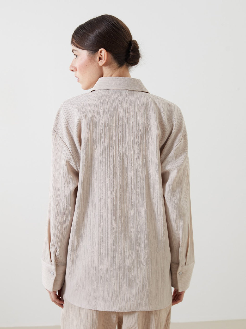 LCW Vision Oversize Textured Women Shirt