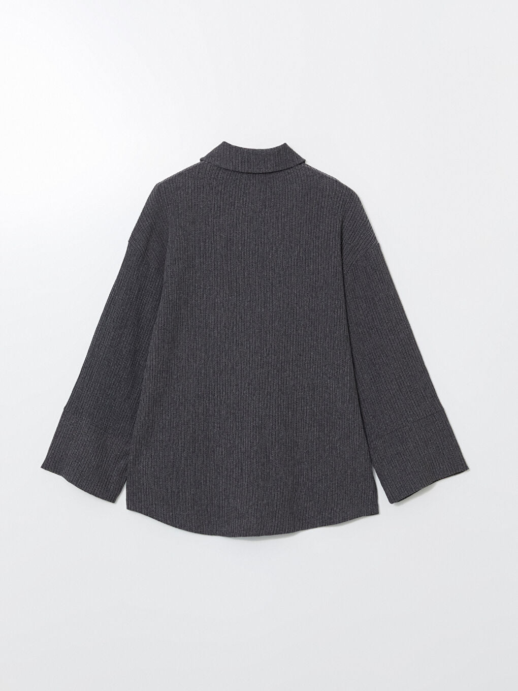 LCW Modest Gray Textured Oversize Women Shirt Tunic