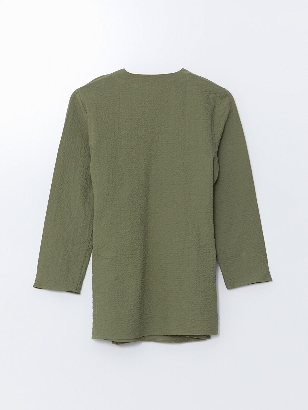 LCW Modest Black Double Breasted Collar Women Kimono