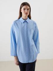 LCW Modest Shiny Stone Poplin Women Shirt Tunic