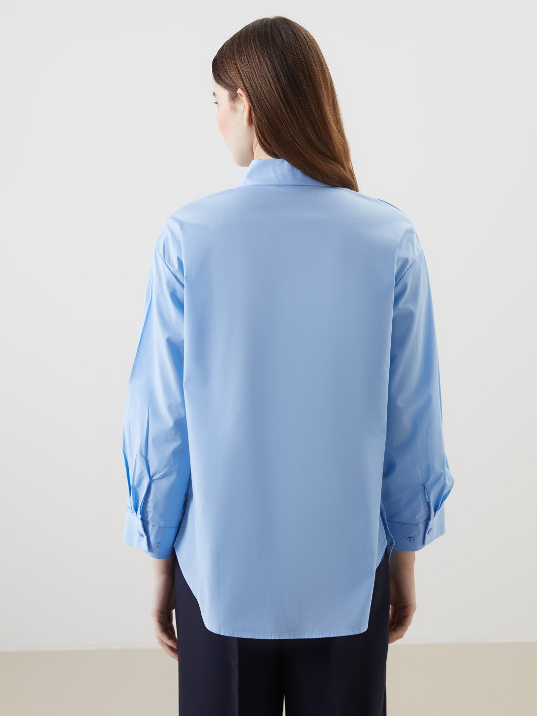 LCW Modest Shiny Stone Poplin Women Shirt Tunic