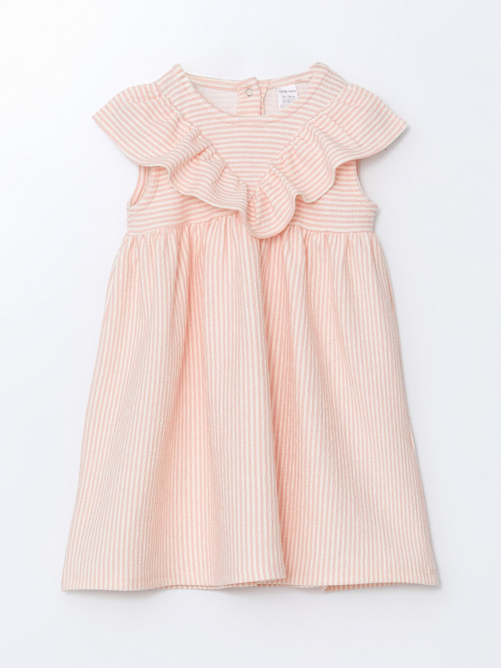 LCW Baby Ecru Striped Baby Girl Interlock Dress