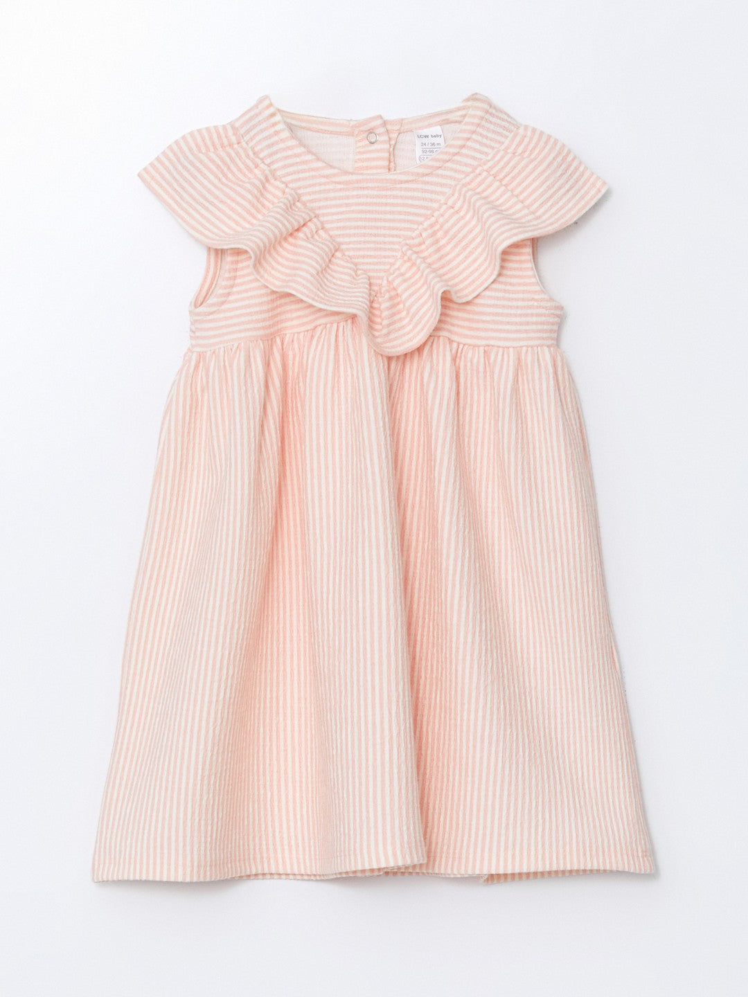 LCW Baby Ecru Striped Baby Girl Interlock Dress