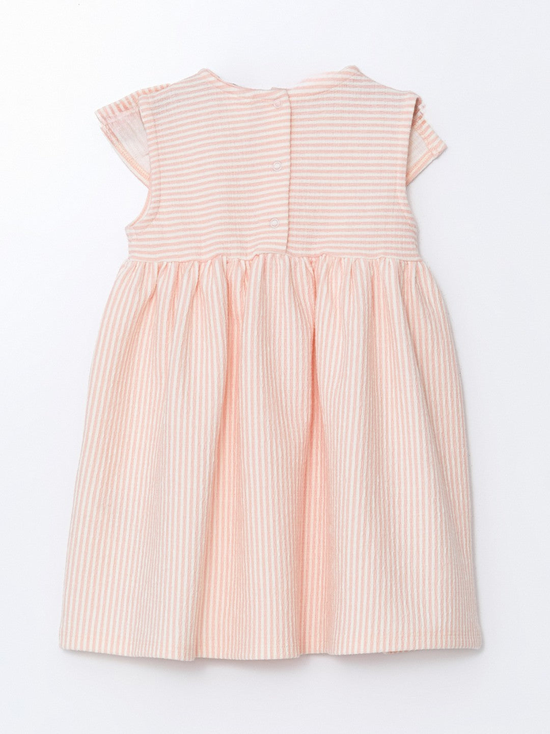 LCW Baby Ecru Striped Baby Girl Interlock Dress