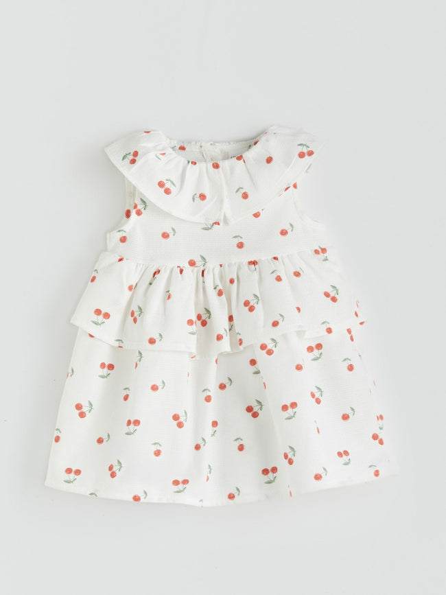 LCW Baby Baby Collar Cherry Printed Baby Girl Dress Hover Image