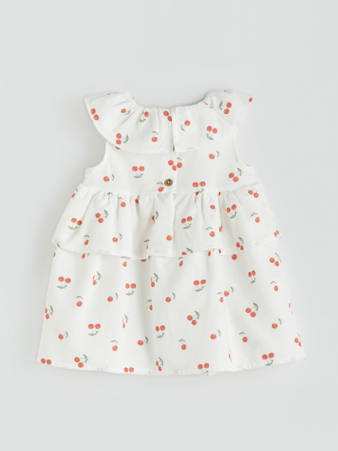 LCW Baby Baby Collar Cherry Printed Baby Girl Dress