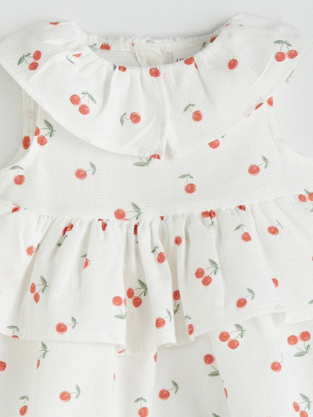 LCW Baby Baby Collar Cherry Printed Baby Girl Dress