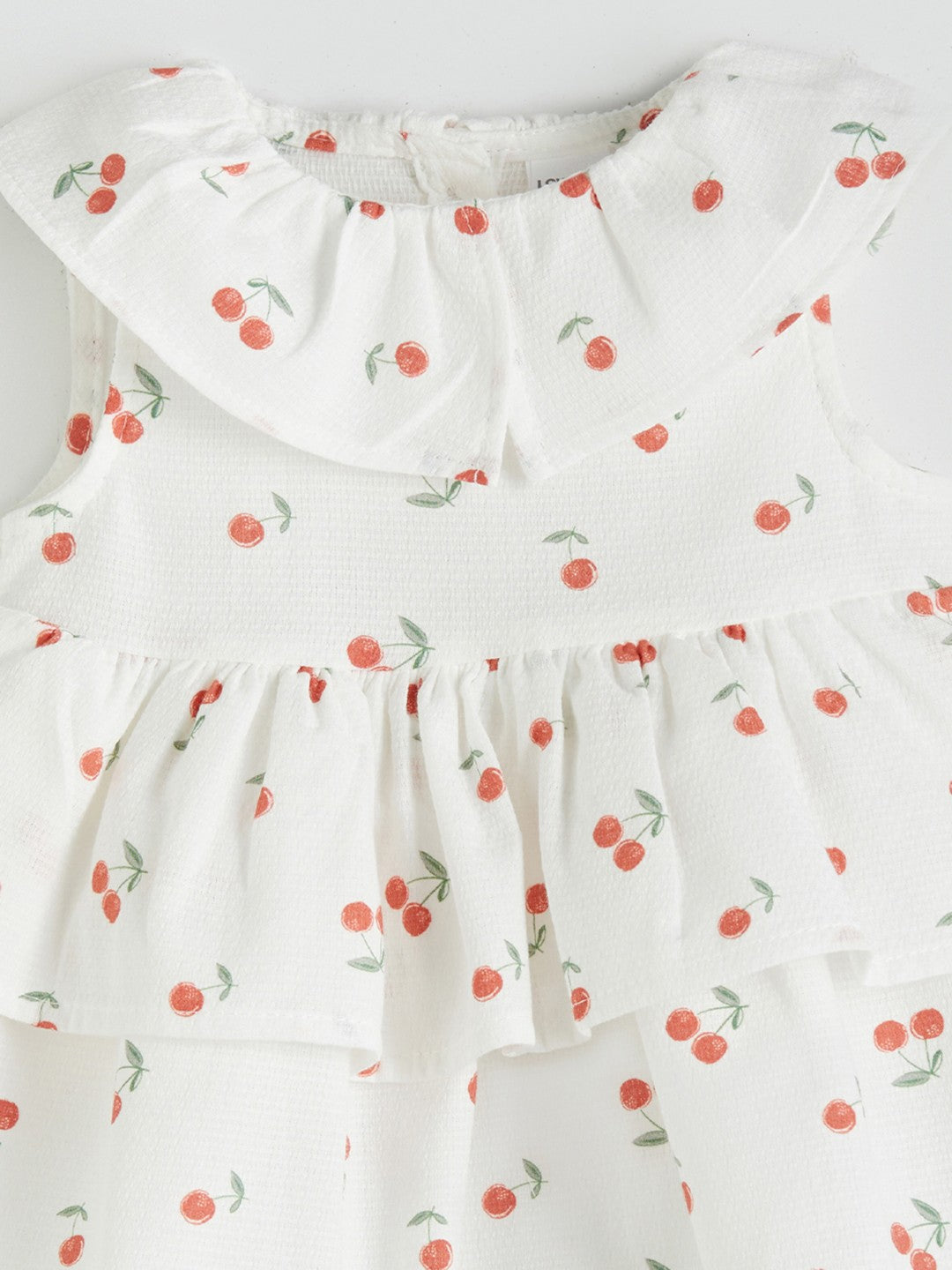 LCW Baby Baby Collar Cherry Printed Baby Girl Dress