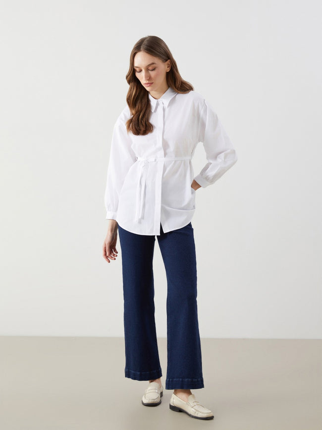 LCW Modest Oversize Poplin Women Shirt Tunic Main Image