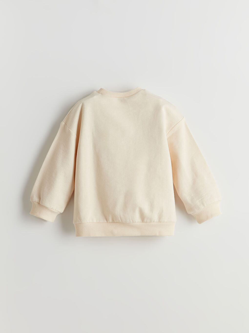 LCW Kids Beige Crew Neck Teddy Bear Printed Girls Sweatshirt