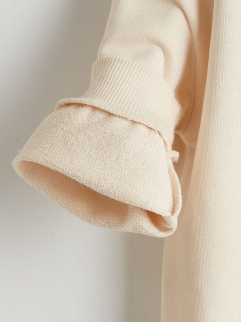 LCW Kids Beige Crew Neck Teddy Bear Printed Girls Sweatshirt