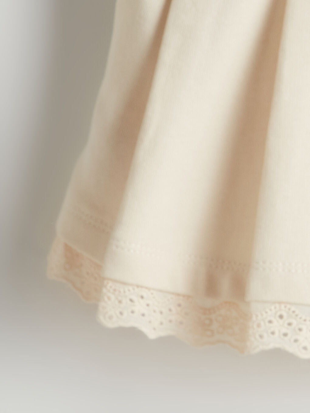 LCW Kids Beige Elastic Waist Lace Girl Skirt
