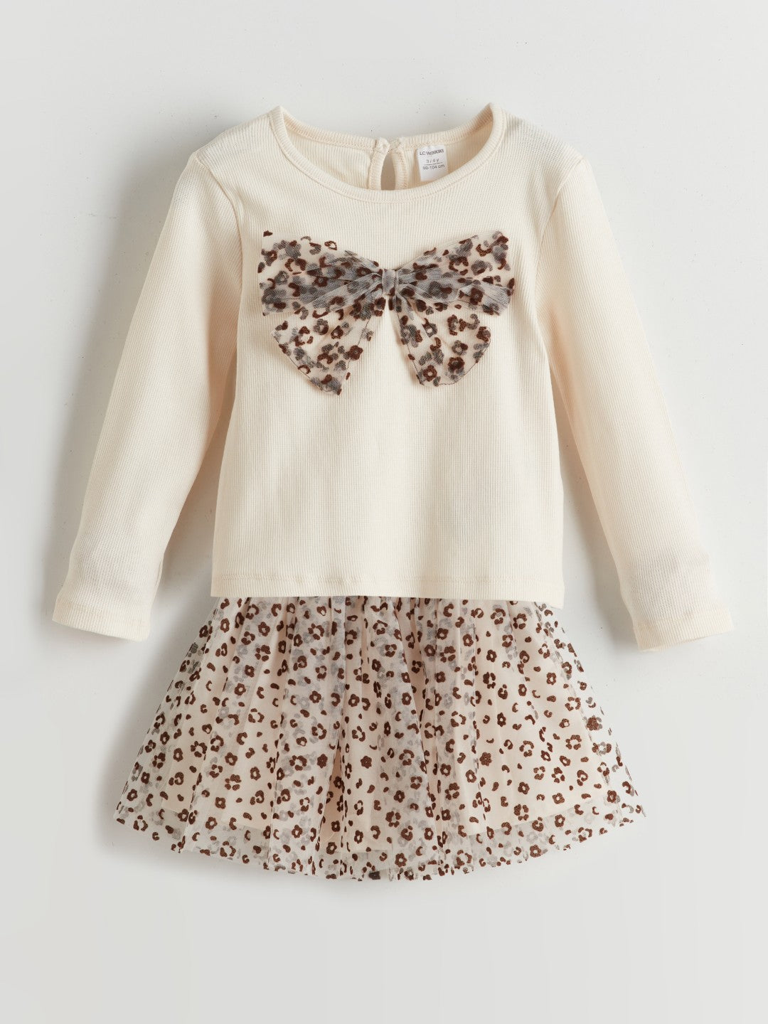 LCW Kids Leopard Patterned Girl Blouse And Skirt 2-Pack
