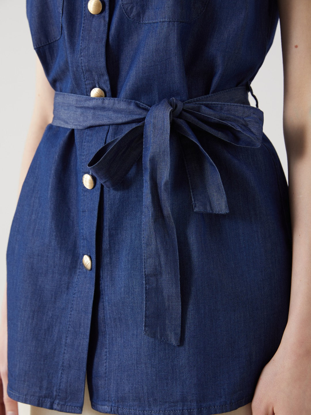 LCW Modest Crew Neck Women Jean Vest