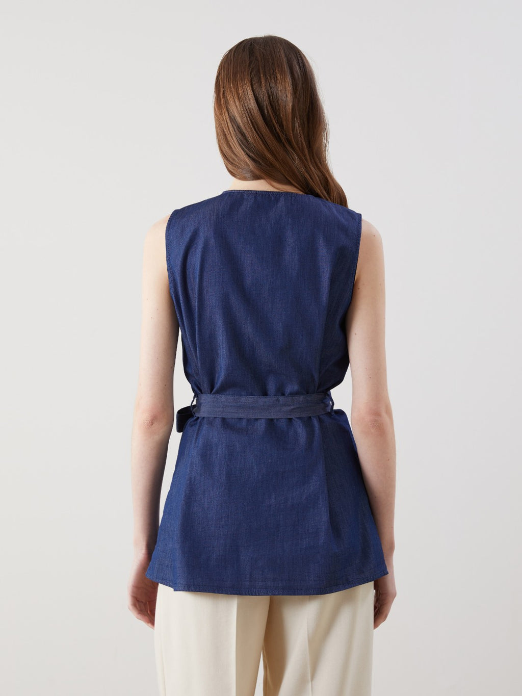 LCW Modest Crew Neck Women Jean Vest