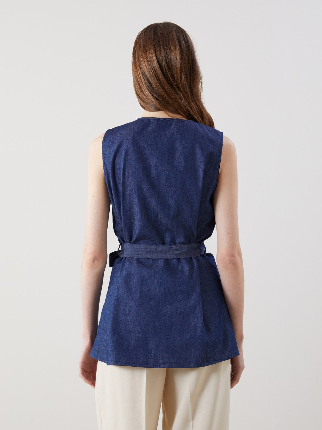 LCW Modest Crew Neck Women Jean Vest