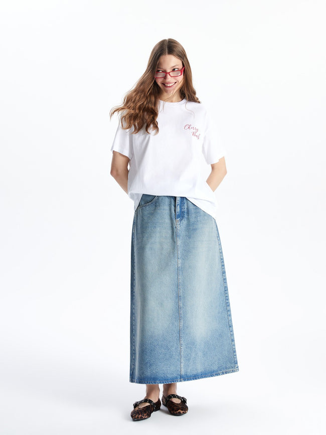 Xside Crew Neck Cherry Printed Women T-Shirt Main Image